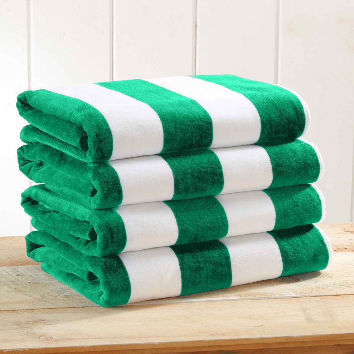 Cotton Velour Cabana Stripe Beach Towel | Novia Collection