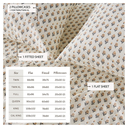 Watercolor Floral Sheet Set - Delia Collection