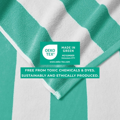 Cotton Velour Cabana Stripe Beach Towel | Novia Collection