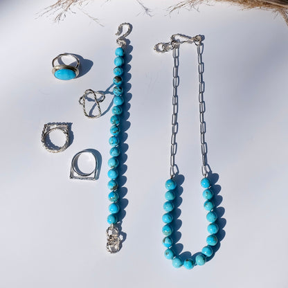 Kingman Turquoise Paperclip Necklace