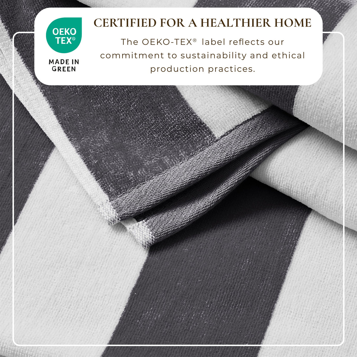 Cotton Velour Cabana Stripe Beach Towel | Novia Collection
