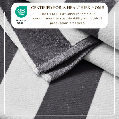 Cotton Velour Cabana Stripe Beach Towel | Novia Collection