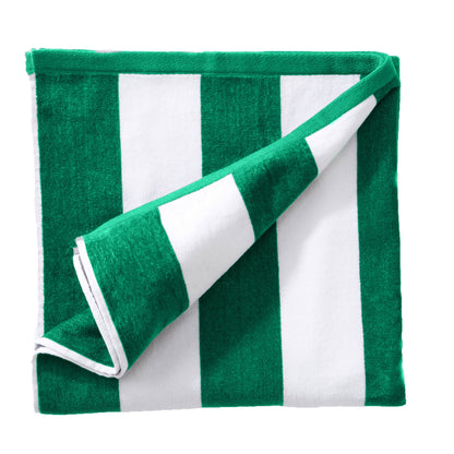 Cotton Velour Cabana Stripe Beach Towel | Novia Collection