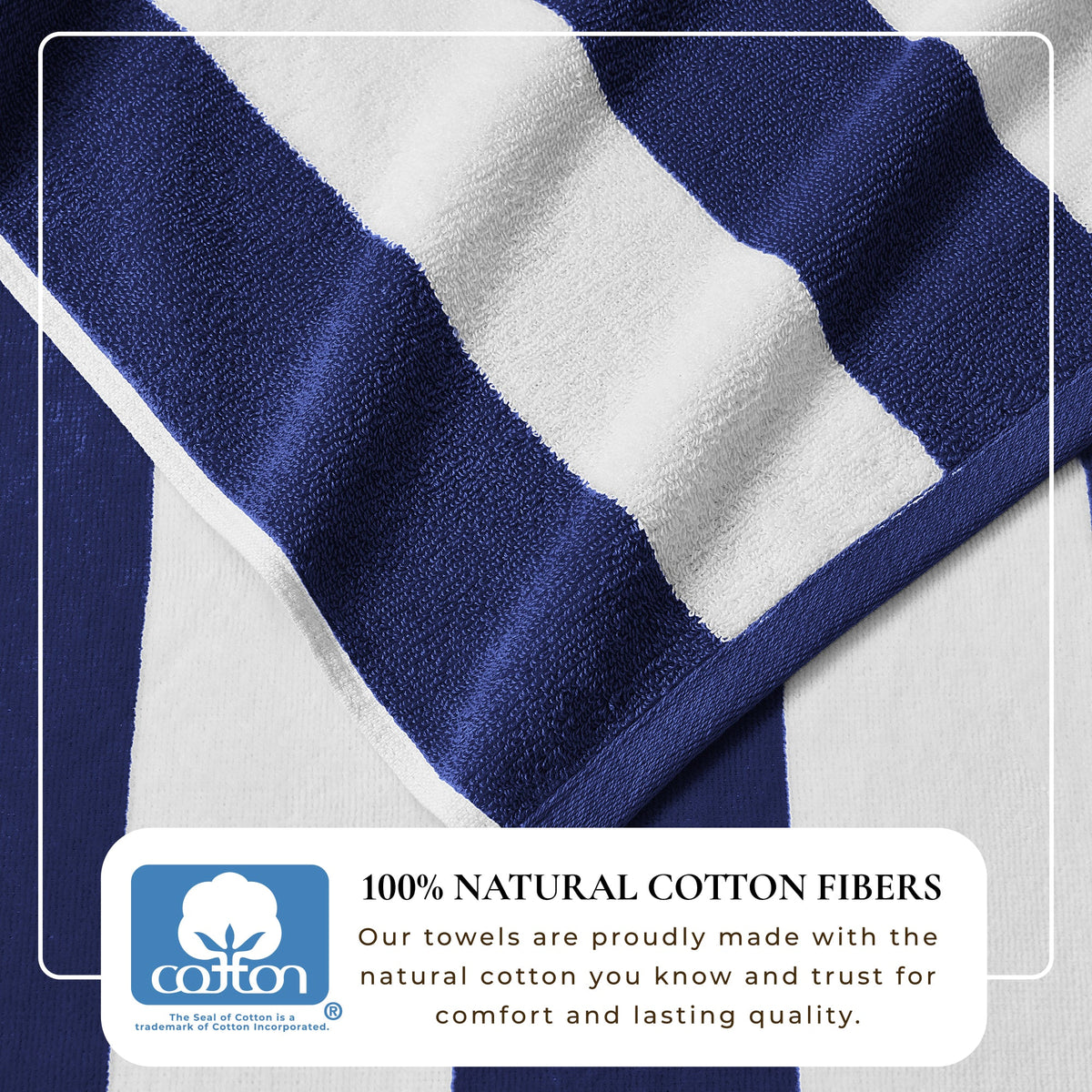 Cotton Velour Cabana Stripe Beach Towel | Novia Collection