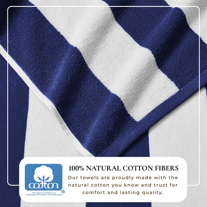 Cotton Velour Cabana Stripe Beach Towel | Novia Collection