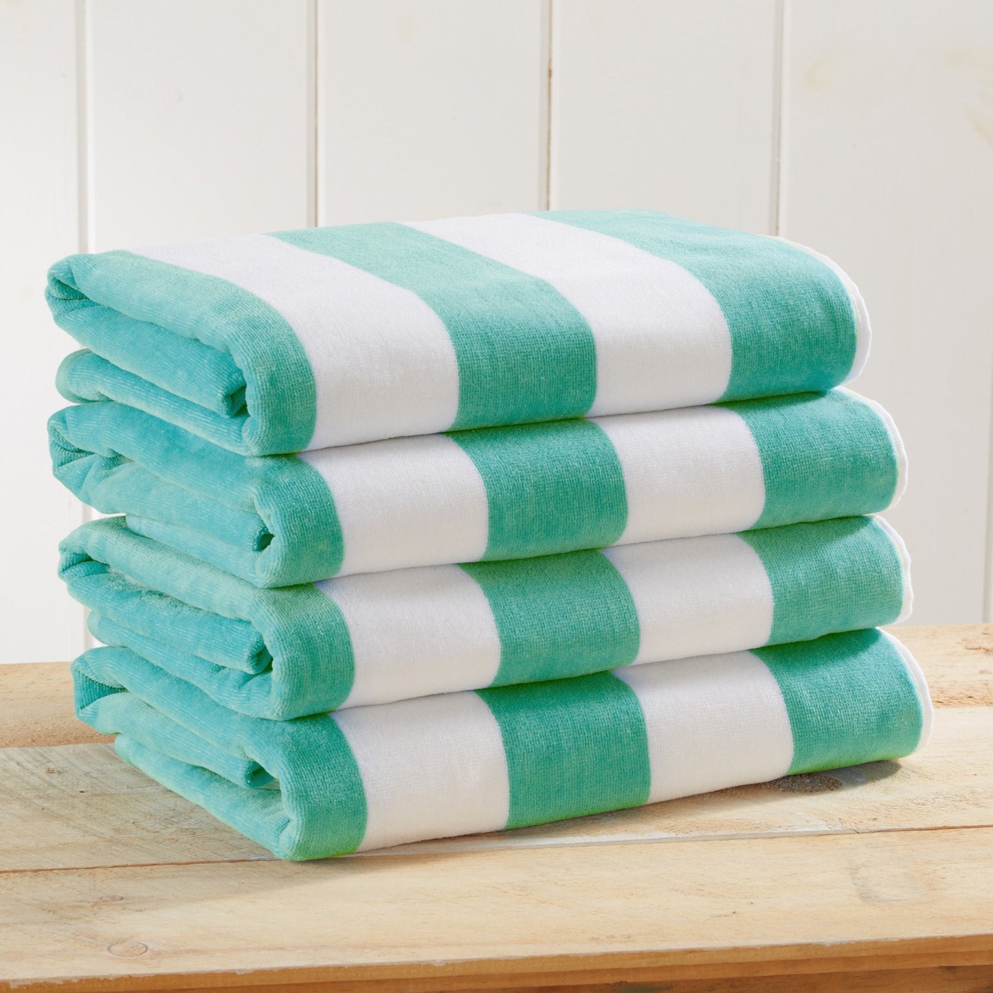 Cotton Velour Cabana Stripe Beach Towel | Novia Collection