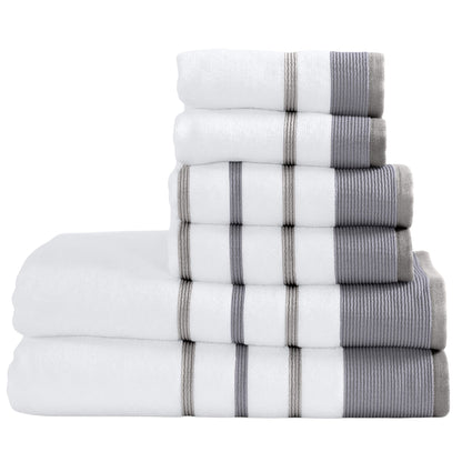 Decorative Cotton Stripe Bath Towel Set - Noelle Collection