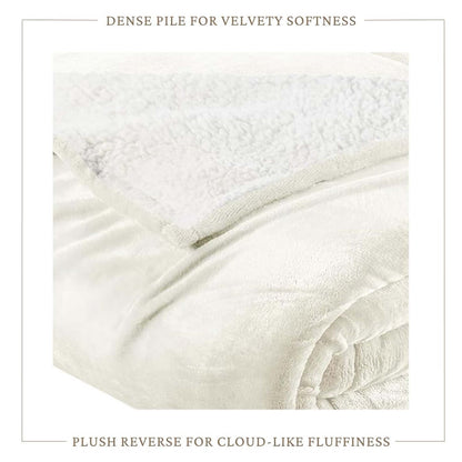 Velvet Plush Sherpa Bed Blanket - Sherpa Fleece Collection