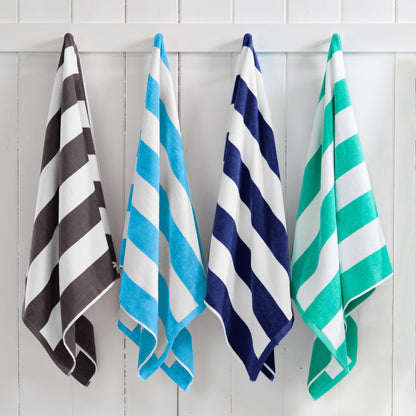 Cotton Velour Cabana Stripe Beach Towel | Novia Collection