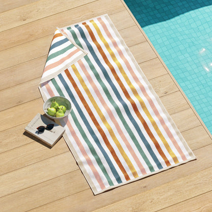 Oversized Striped Border Cabana Beach Towel - Santa Cruz