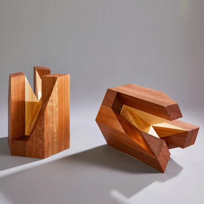 Yosegi Wood Stool, Pair - Japanese Craftsmanship