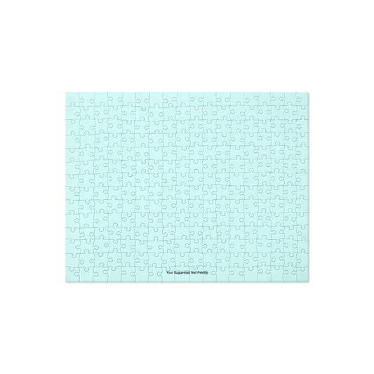 Monochromatic Your Suggested Nail Palette brand jigsaw puzzle in light cyan on white background