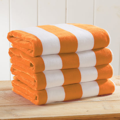 Cotton Velour Cabana Stripe Beach Towel | Novia Collection