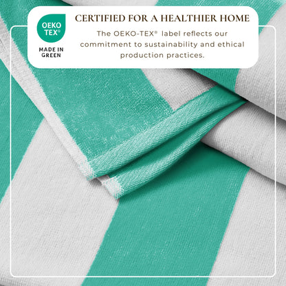 Cotton Velour Cabana Stripe Beach Towel | Novia Collection