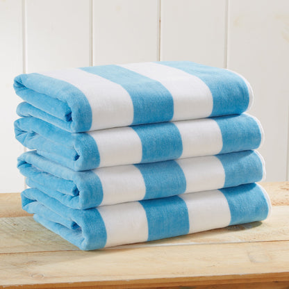 Cotton Velour Cabana Stripe Beach Towel | Novia Collection