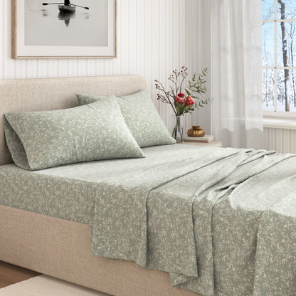 Turkish Cotton Flannel Sheet Set - Winter Floral Collection